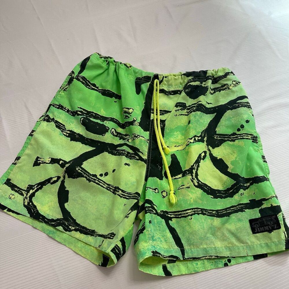 Jimmy’Z VTG 90s Wild Pattern Swim Trunks Board Shorts Size Large